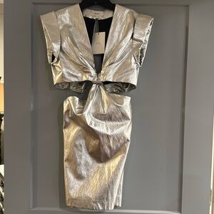 A.L.C. 
Adina Metallic Vegan Leather Mini Dress
NWT! Never worn! 
Size 4